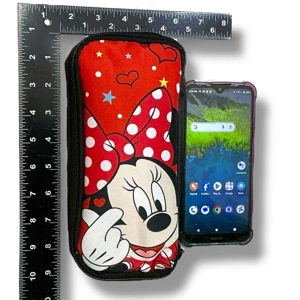 Disney Minnie Mouse Red White Pen Pencil Case Multipurpose Storage Case NEW